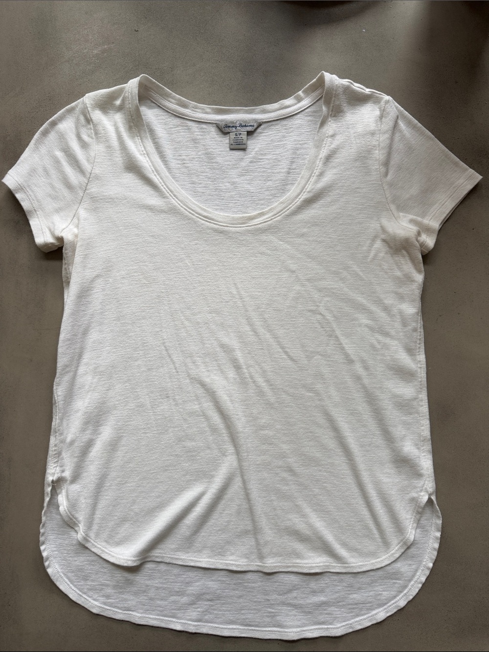 Tommy Bahama White Scoop Neck Short Sleeve Tee